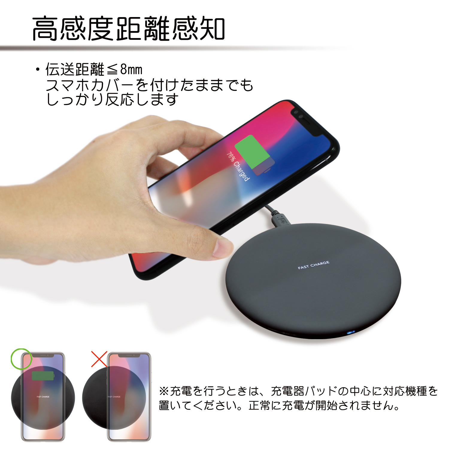 【送料無料】 Qi ワイヤレス 充電器 置くだけ充電 丸型 n5 Wireless Charger ワイヤレス充電器 急速充電 ワイヤレス